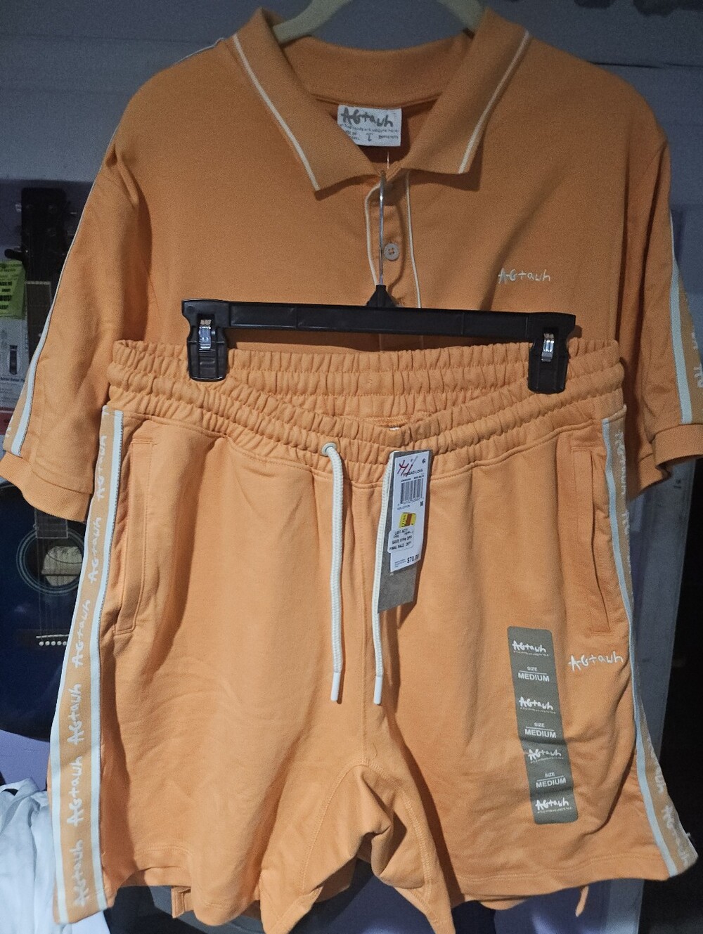Orange Men’s Polo & Shorts Set